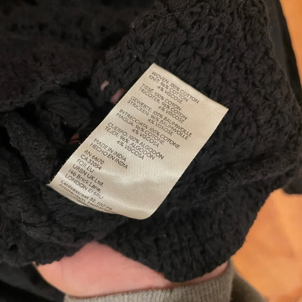 NWOT Free People Megan Crotchet Top in Black